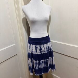 Tryst Indigo Tie-Dye A-Line Skirt